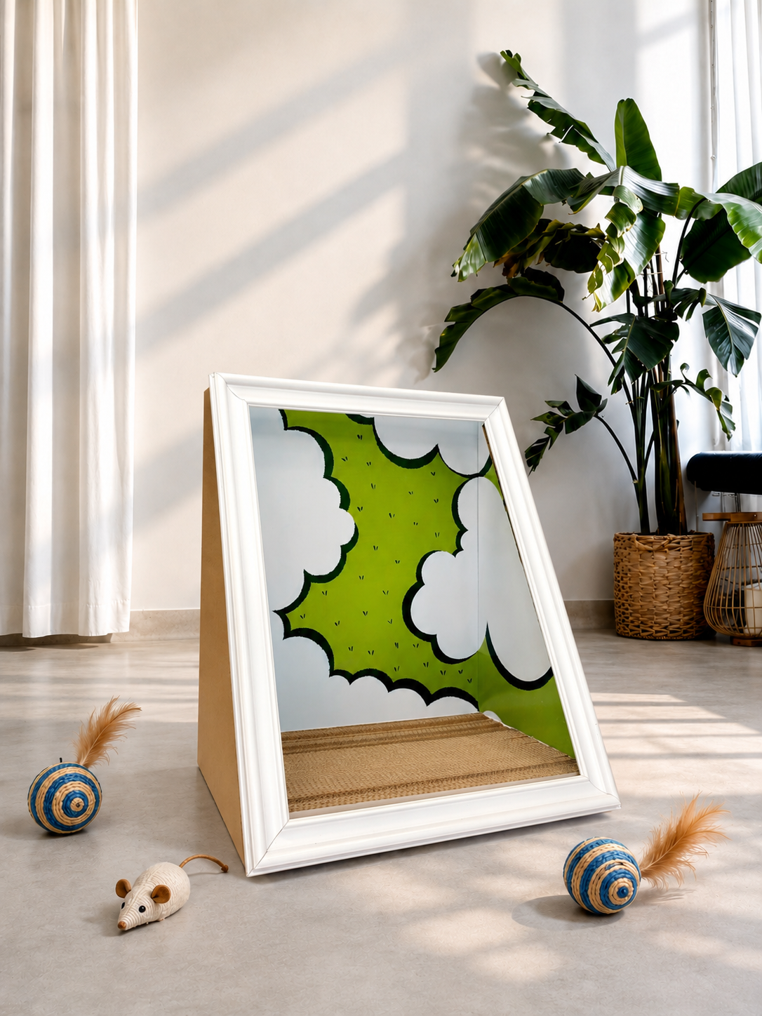 Pop-Art Clouds A-Frame Scratcher