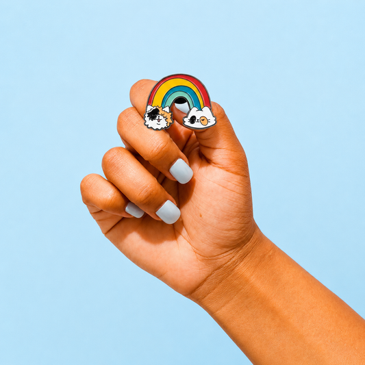 Rainbow Cloud Cat Enamel Pin