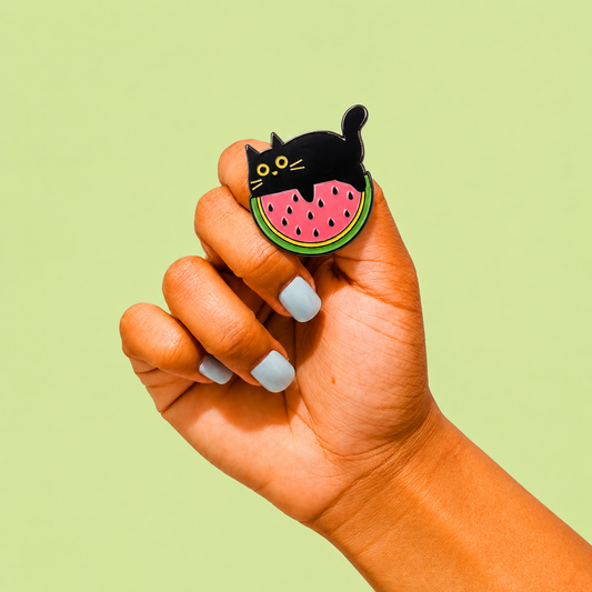 Watermelon Cat Enamel Pin