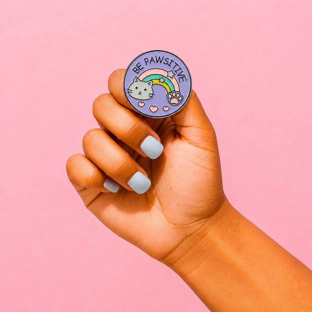 Be Pawsitive Rainbow Enamel Pin