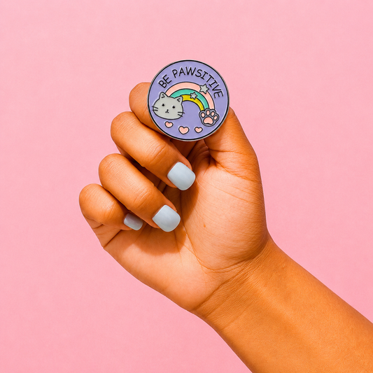 Be Pawsitive Rainbow Enamel Pin