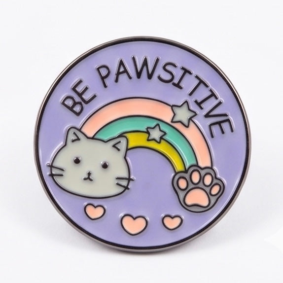 "Be Pawsitive" Round Badge