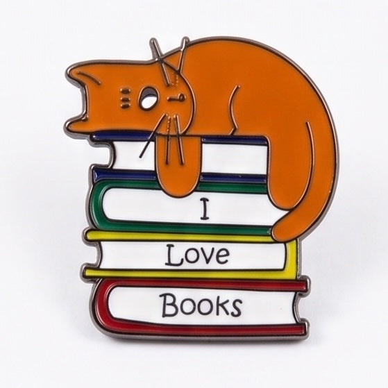 I Love Books" Orange Tabby